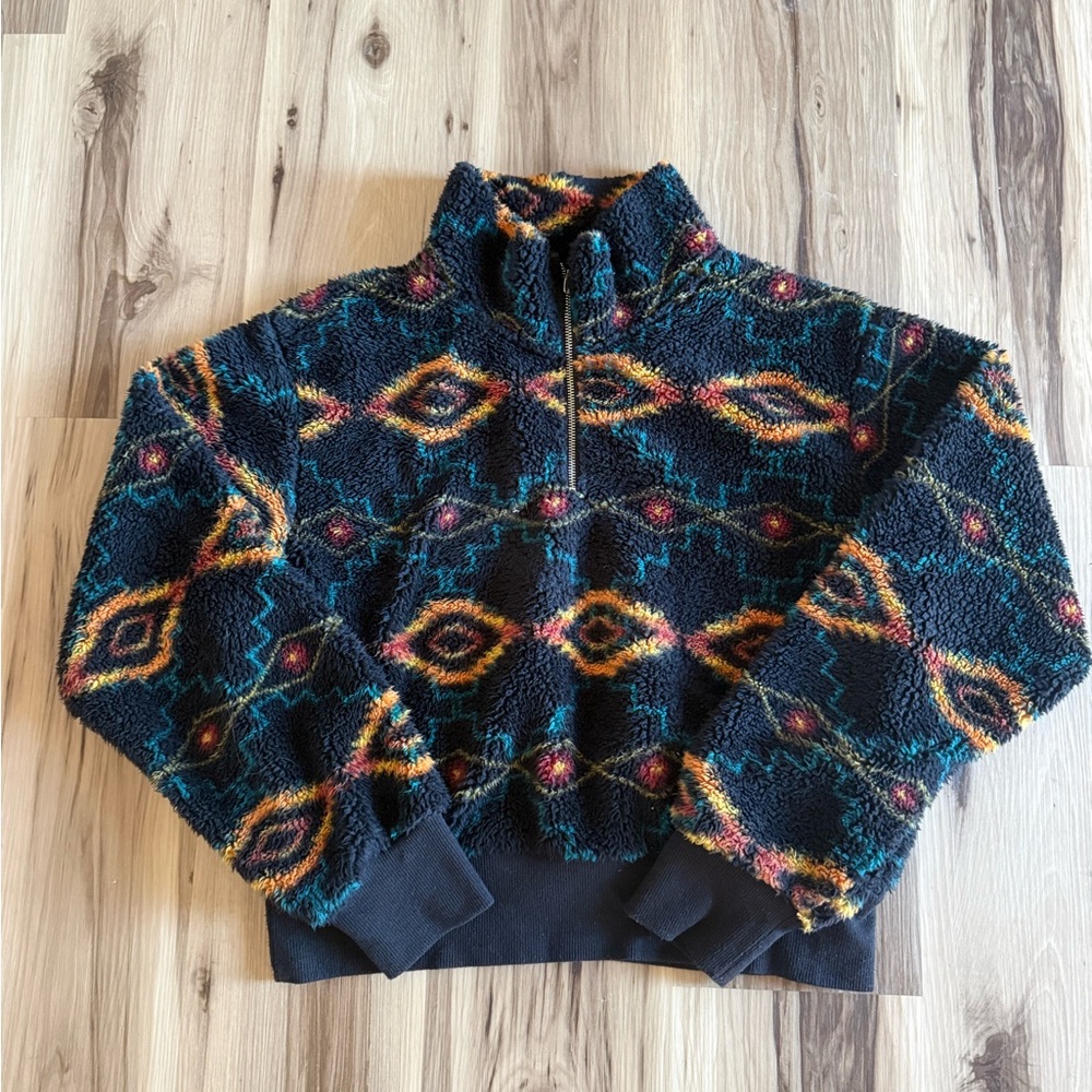 Rock & Roll Cowgirl Women’s Zip Up Sweater - Multicolor Pattern